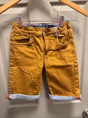 Nano Mustard Yellow Rolled-Cuff Boys' Shorts